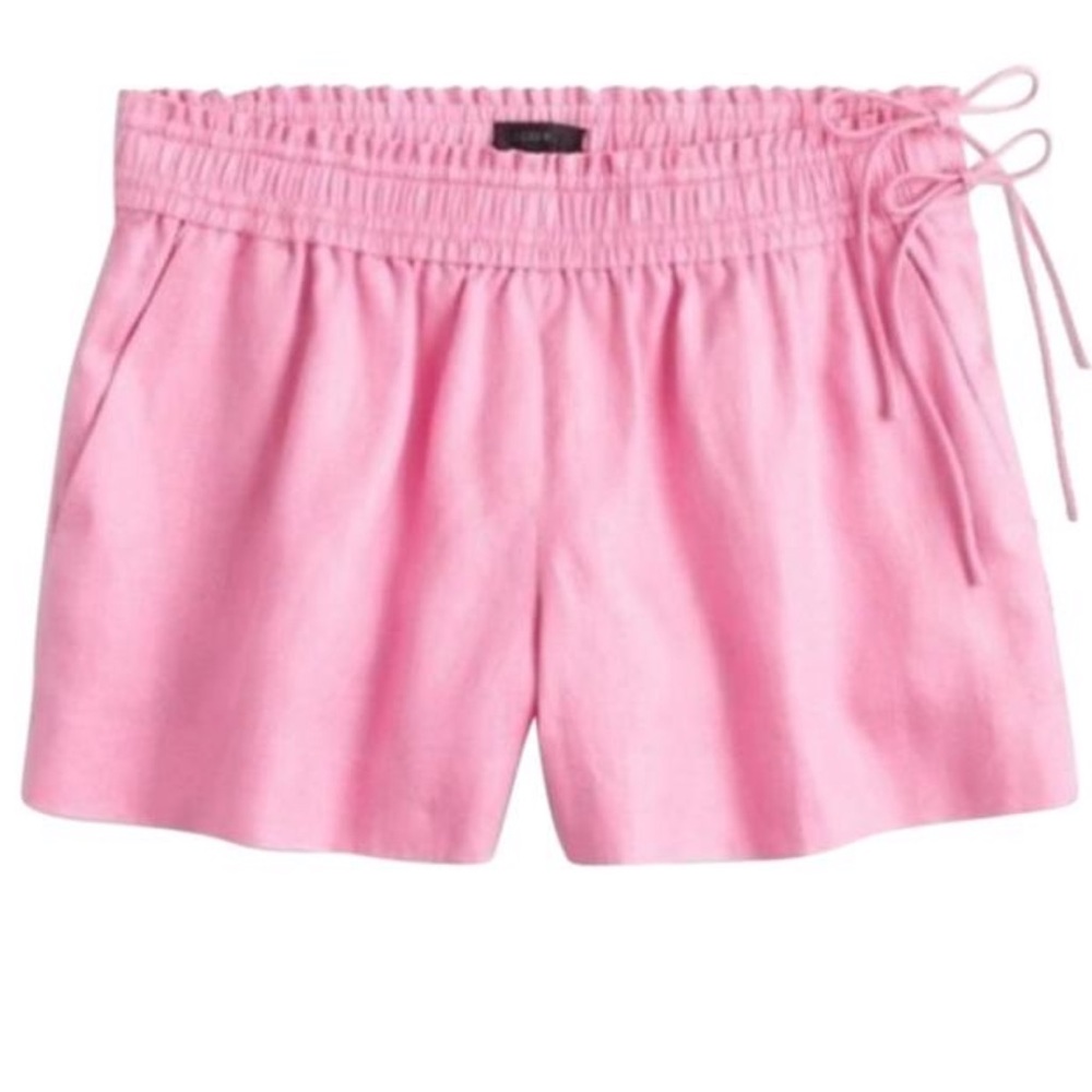 J Crew Pink Linen Shorts- Brand New!
